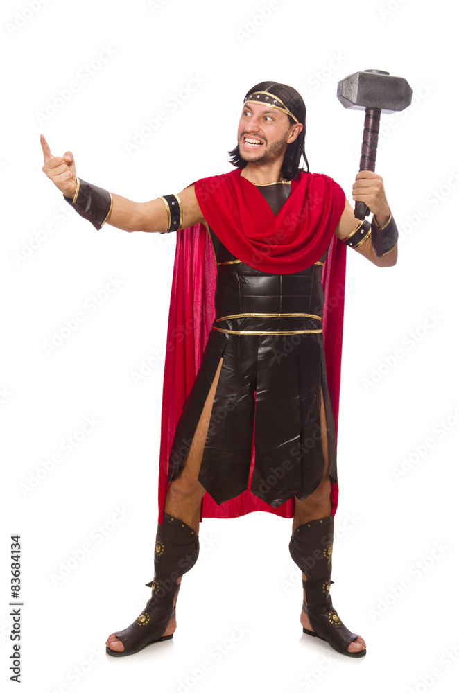 Gladiator with hammer isolated on white Gladiator with hammer isolated on white