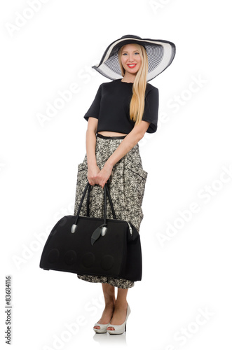 Pretty woman in long skirt isolated on white © Elnur