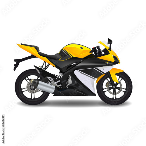 Motorcycle. yellow sport bike