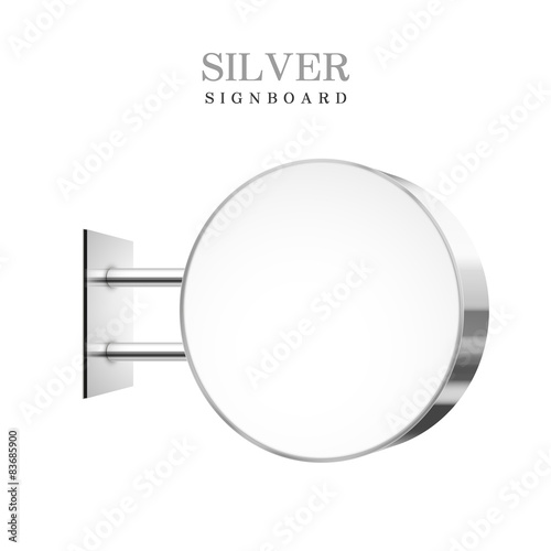 silver advertising round signboard