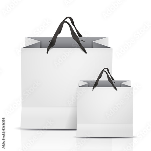 white shopping bags set