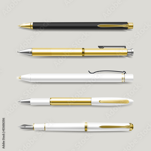 graceful gold pens set