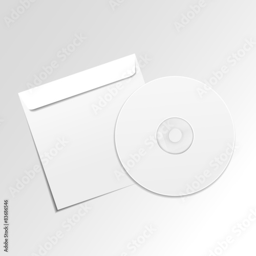 blank white compact disk with cover