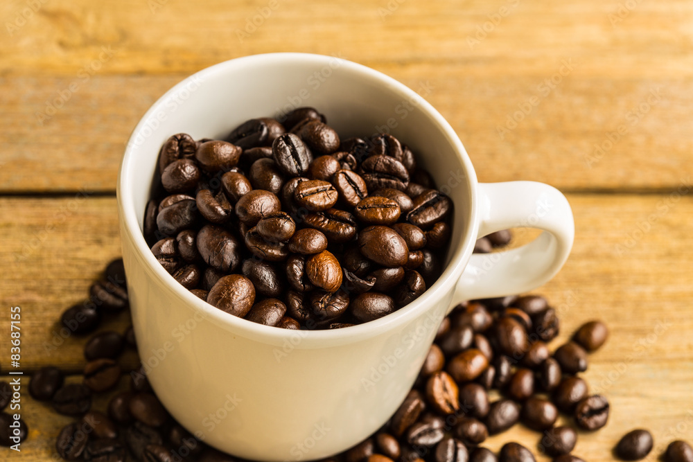 Coffee cup and Coffee beans Coffee cup and Coffee beans