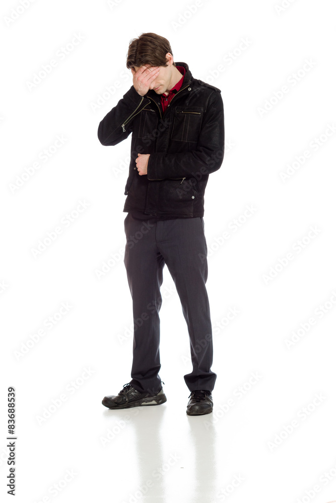 Model hiding face shame Model hiding face shame