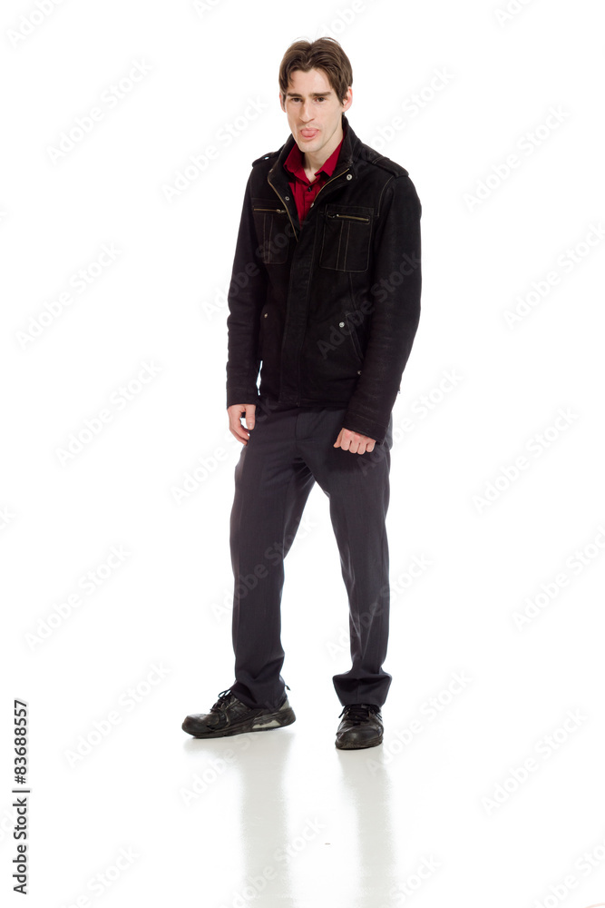 Model isolated sticking tongue out Model isolated sticking tongue out