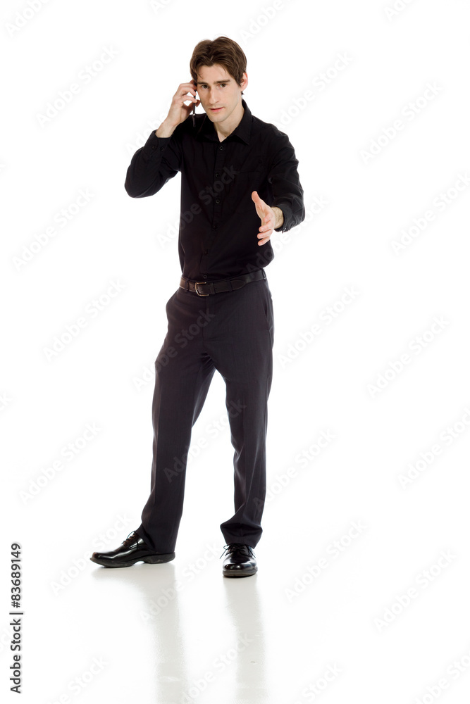 Model isolated with hand shake Model isolated with hand shake