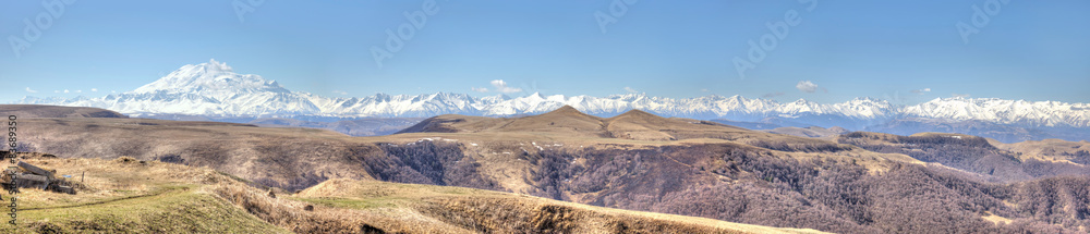 Panorama of the Greater Caucasus Mountain Range