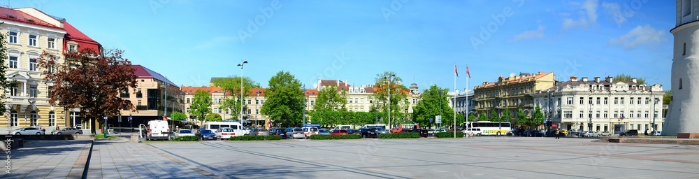 Vilnius city view near Cathedral place on spring