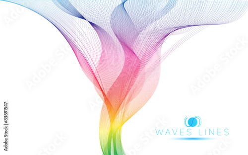 great rainbow waves colorful gradient light blend line vector