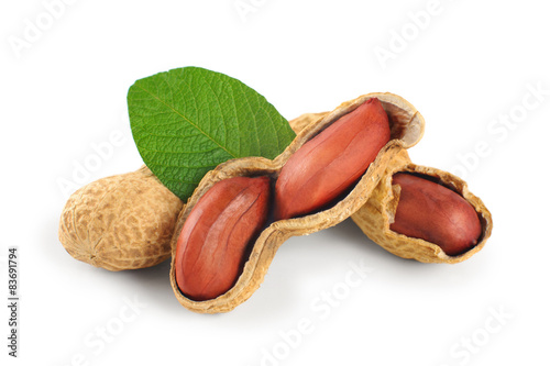 Peanuts isolated on a white background