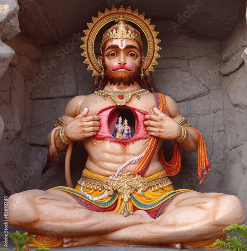 Hanuman is a Hindu god and an ardent devotee of Rama. He is a central character in the Indian epic Ramayana and its various versions. Several texts also present him as an incarnation of Lord Shiva.