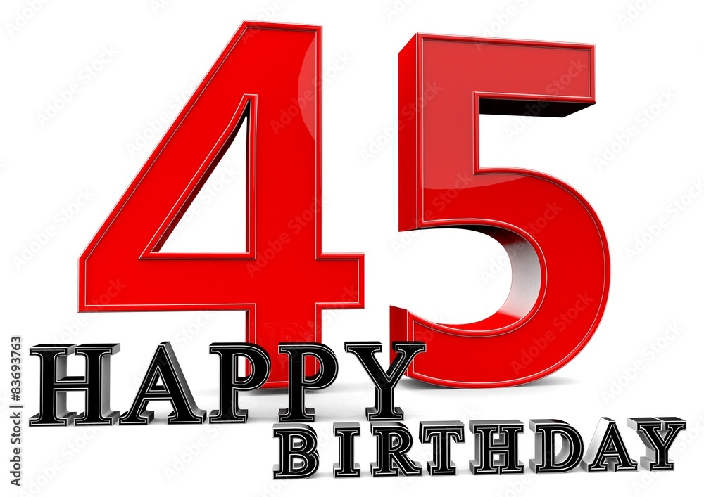 Fototapeta premium Happy 45th Birthday
