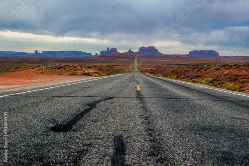 Long road in Utah valley