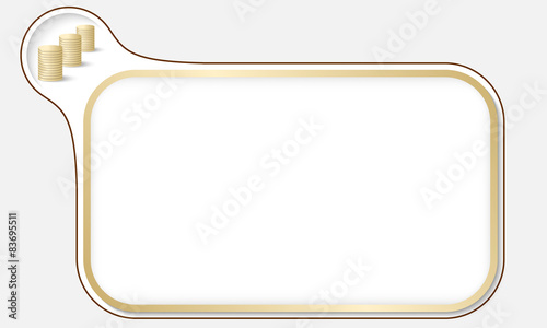 Golden frame for your text and coin