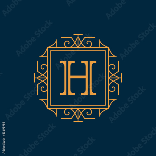 Monogram design elements, graceful template. 