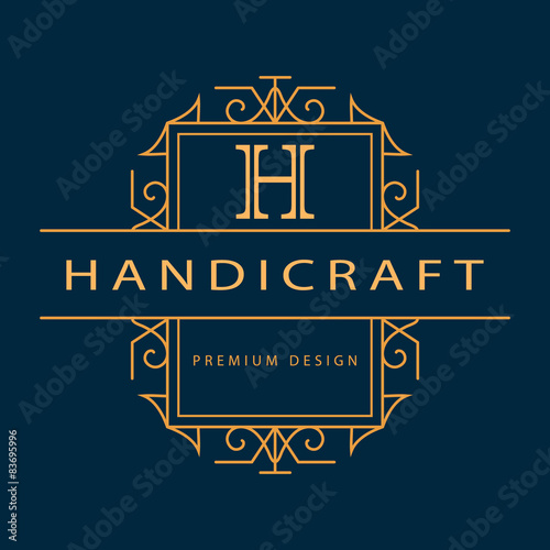 Monogram design elements, graceful template. 