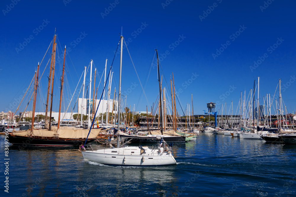 Porto turistico con  imbarcazioni