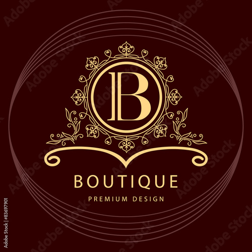 Monogram design elements, graceful template. 