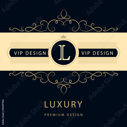 Monogram design elements, graceful template. 