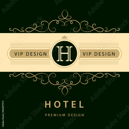 Monogram design elements, graceful template. 