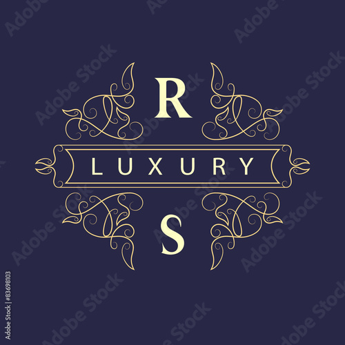 Monogram design elements, graceful template. 