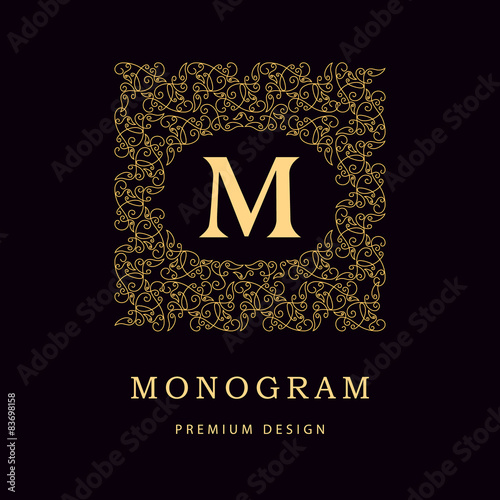 Monogram design elements, graceful template. 