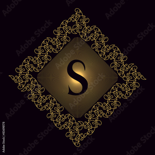 Monogram design elements, graceful template. 