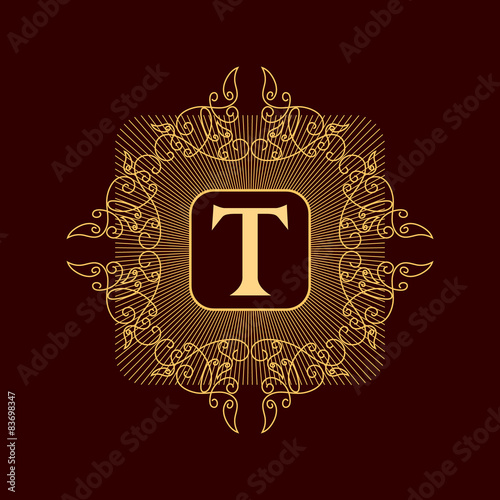 Monogram design elements, graceful template. 