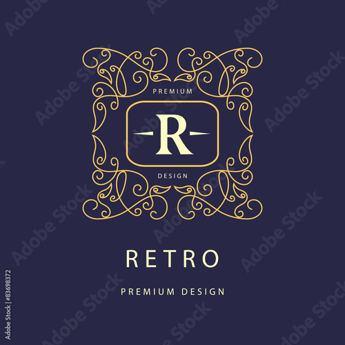Monogram design elements, graceful template. 