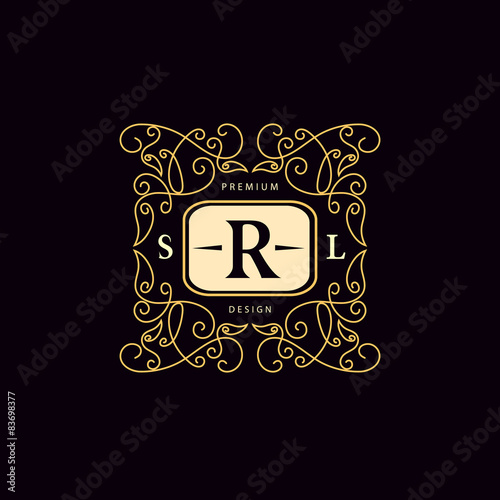 Monogram design elements, graceful template. 