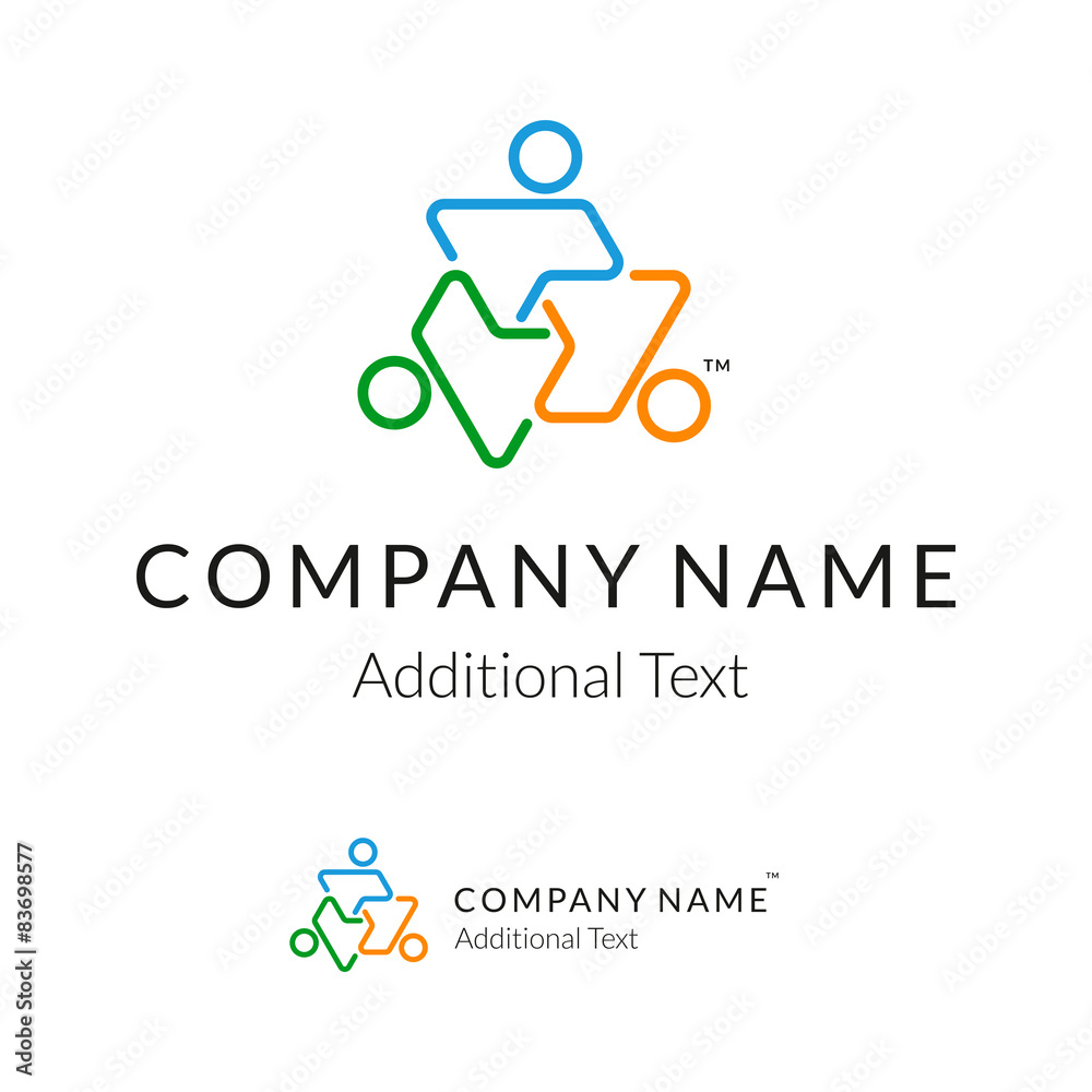 Contour Logo with United People Working Together Contour Logo with United People Working Together