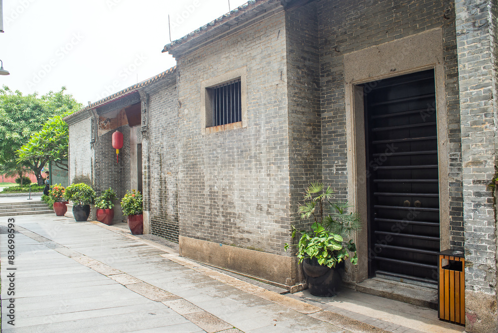 old chinese house and street