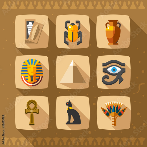 Egypt icons and design elements isolated