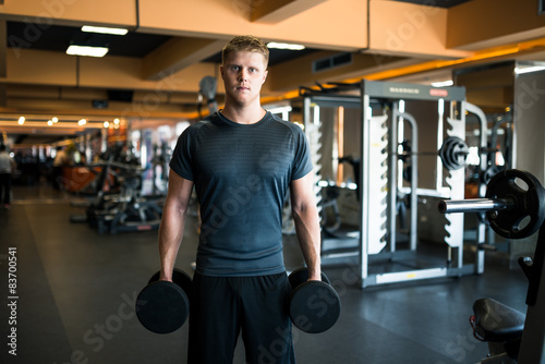 Man with two dumbbells