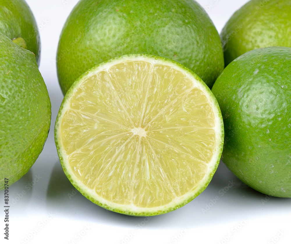 Limes on white background Limes on white background