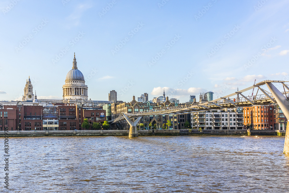 Bridges and Embankment of the River Thames. London, UK. 
