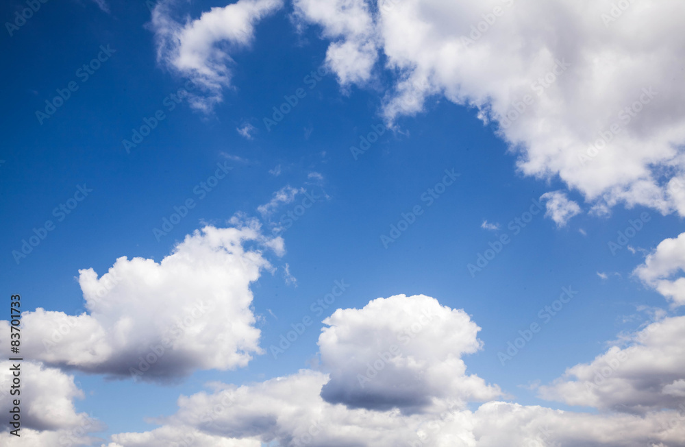 Blue sky with clouds and sun. Blue sky with clouds and sun.