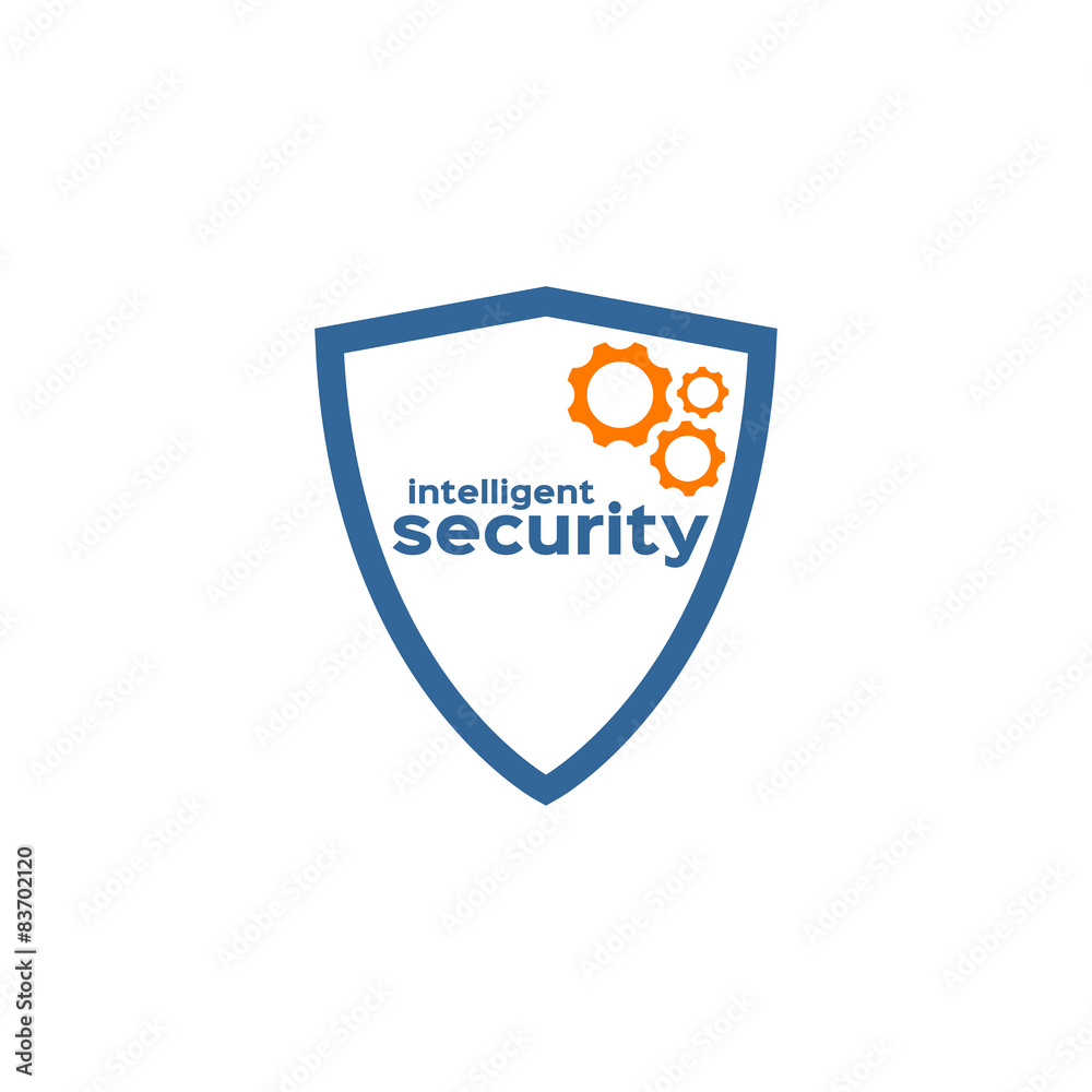 Intelligent security shield silhouette logo Intelligent security shield silhouette logo