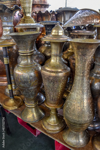 Antique Copper Vases, Pots & Brass Jugs