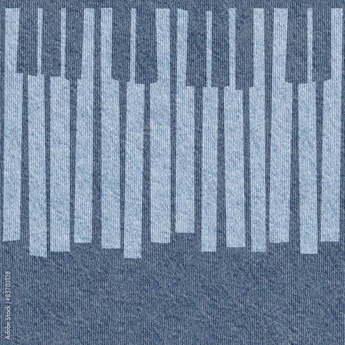 Abstract musical piano keys - seamless background - blue jeans