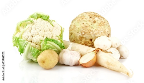 Collection of white vegetables