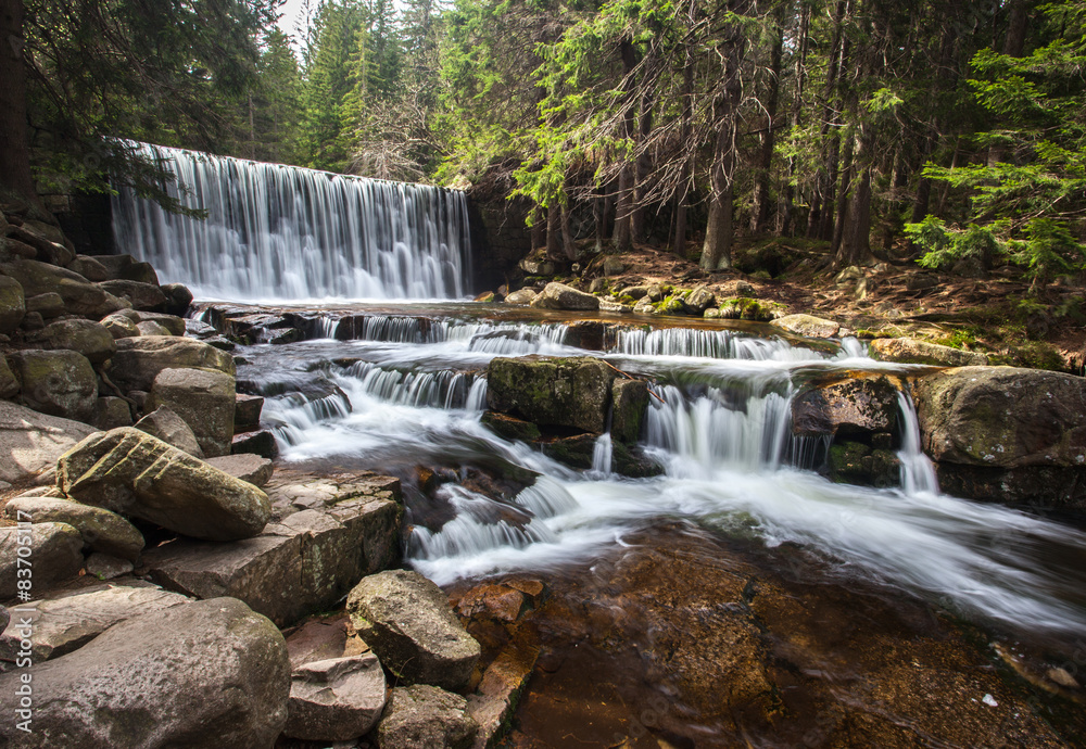 Fototapeta premium Wild Waterfall in Sudety in Poland