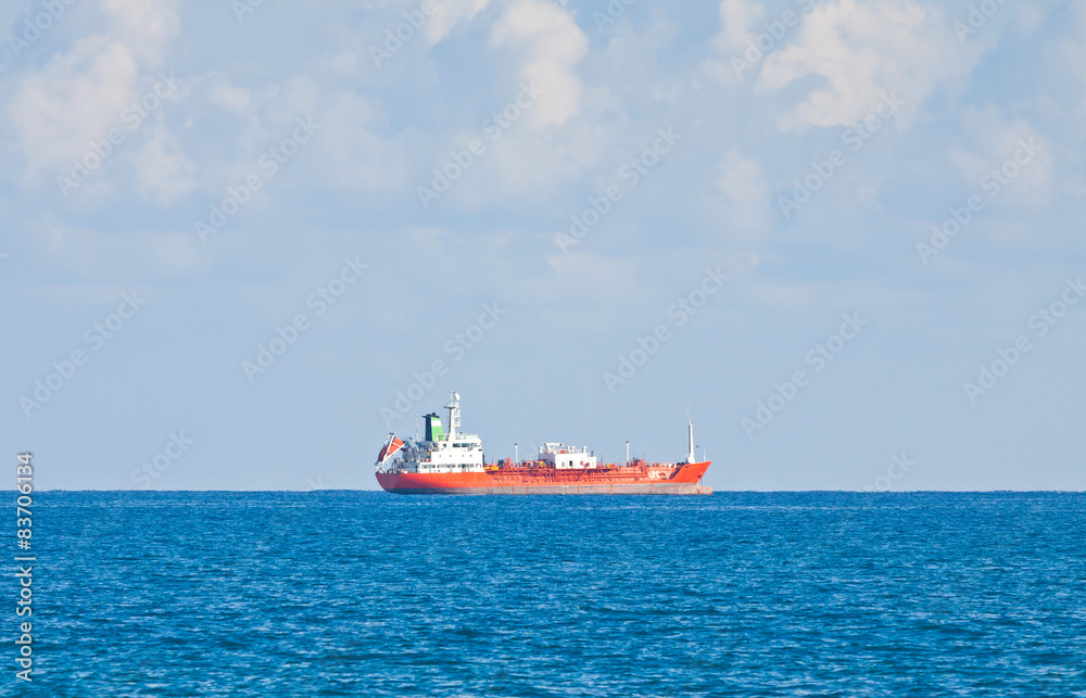 Ship in Mediterranean sea near Cyprus