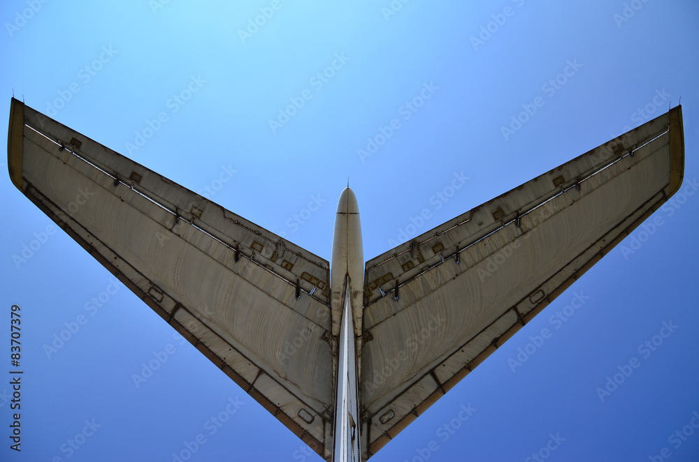 The tail of the old plane