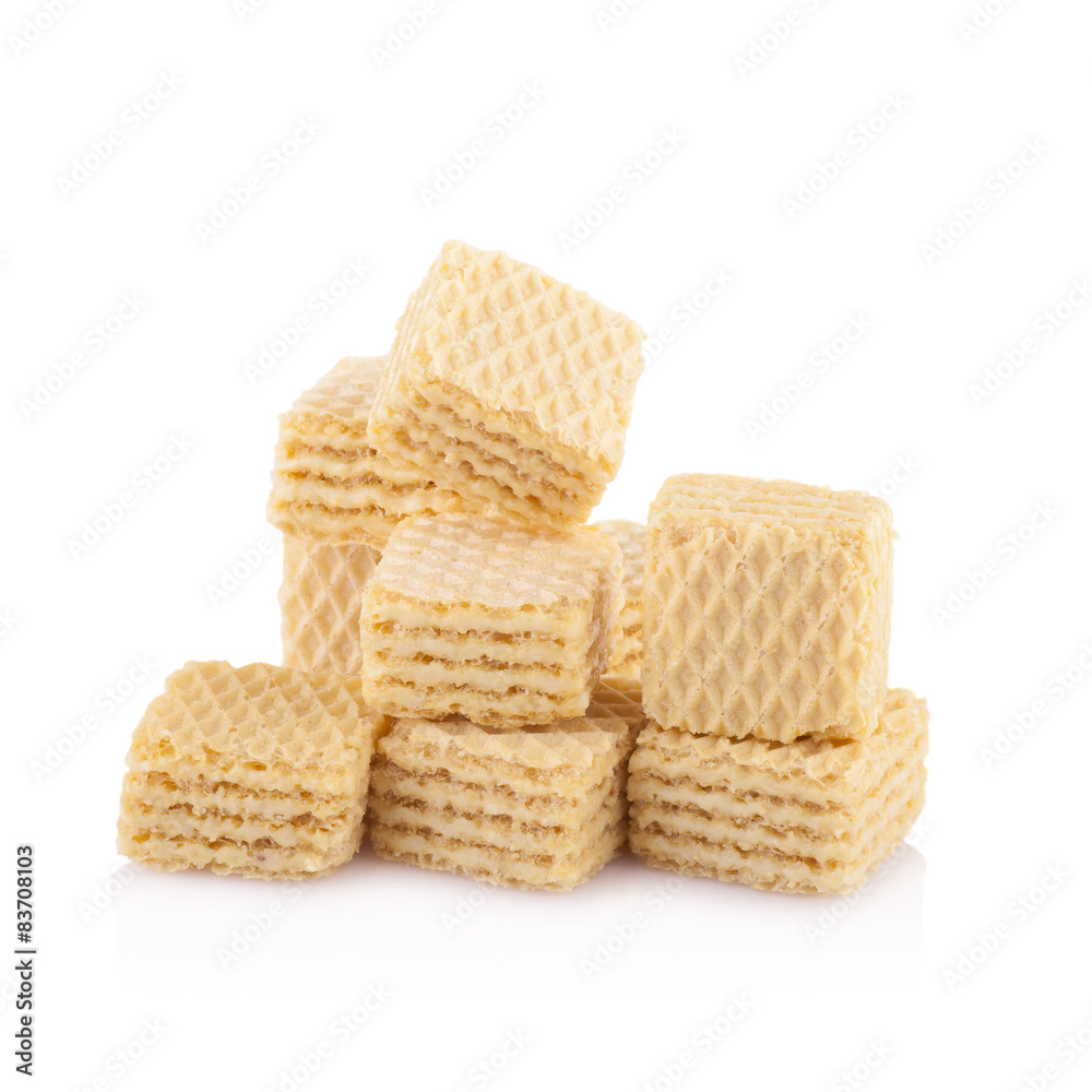 sweet wafer cream on white background sweet wafer cream on white background
