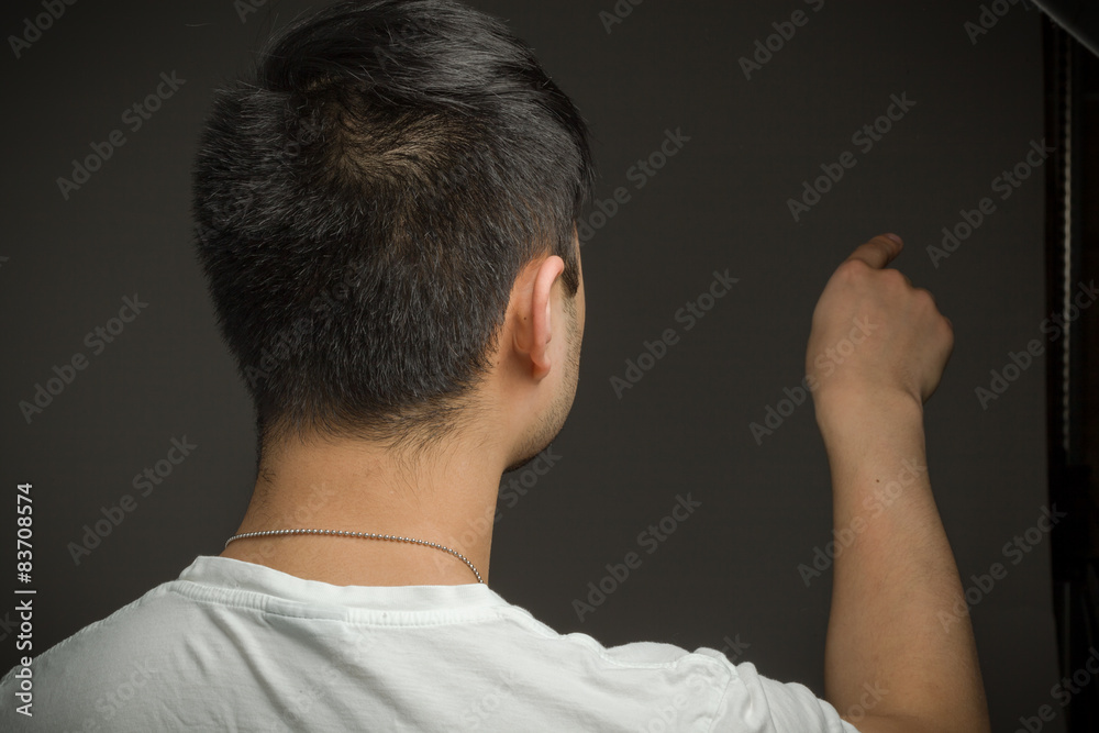 Model isolated back pointing Model isolated back pointing