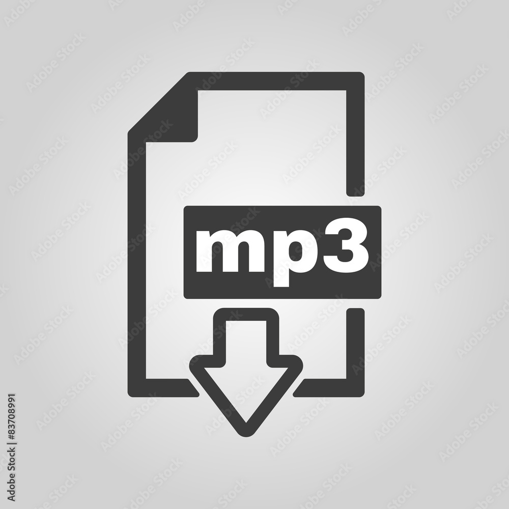 The mp3 icon. File audio format symbol. Flat The mp3 icon. File audio format symbol. Flat