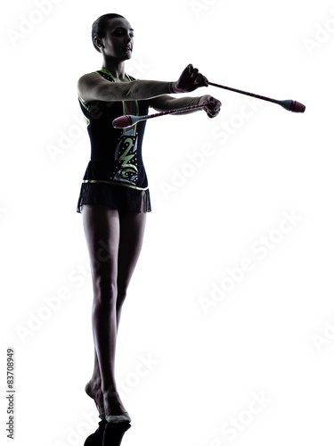 Rhythmic Gymnastics teeenager girl woman silhouette © snaptitude