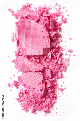 Pink, crushed eye shadow on white